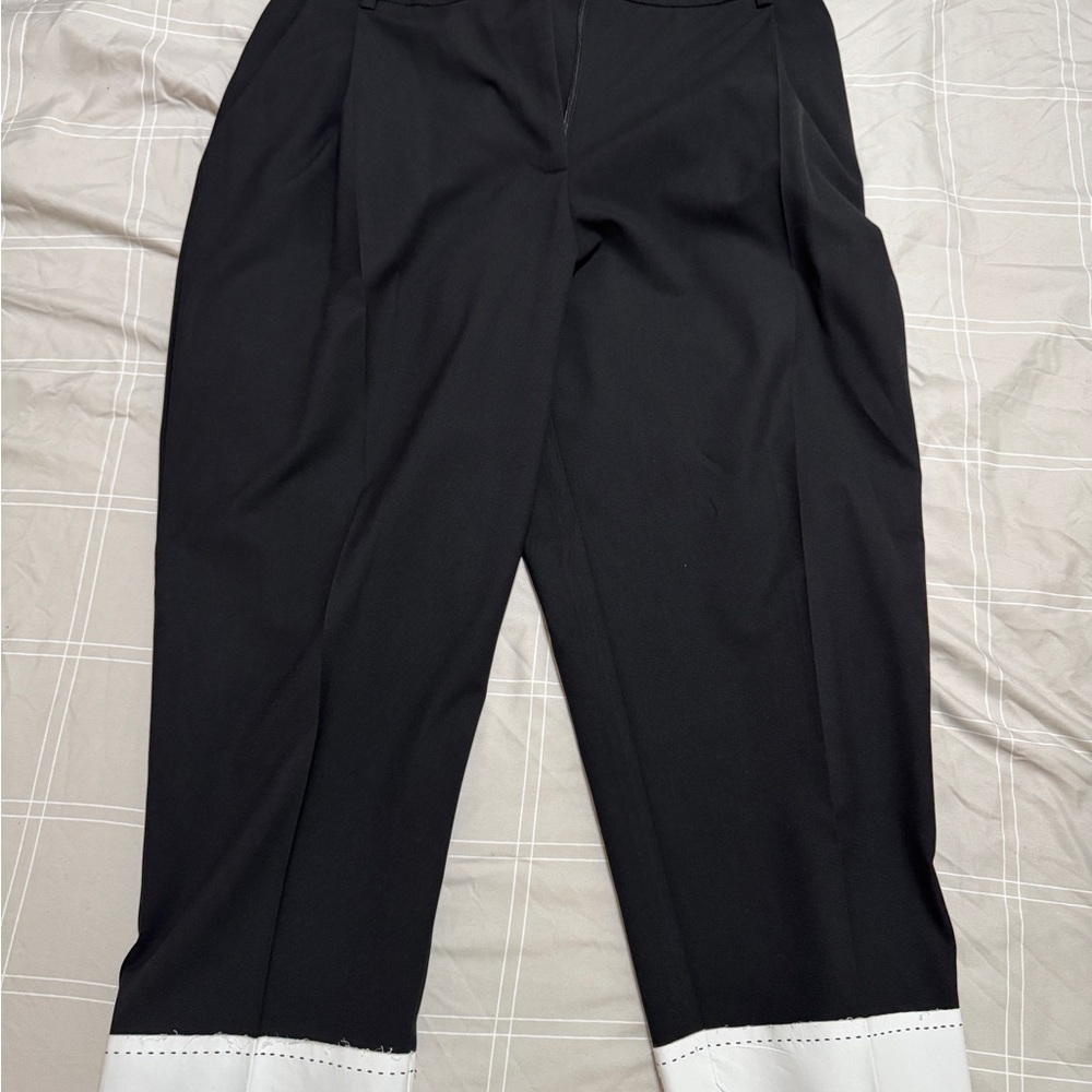 Zara Black Trousers with White Lining